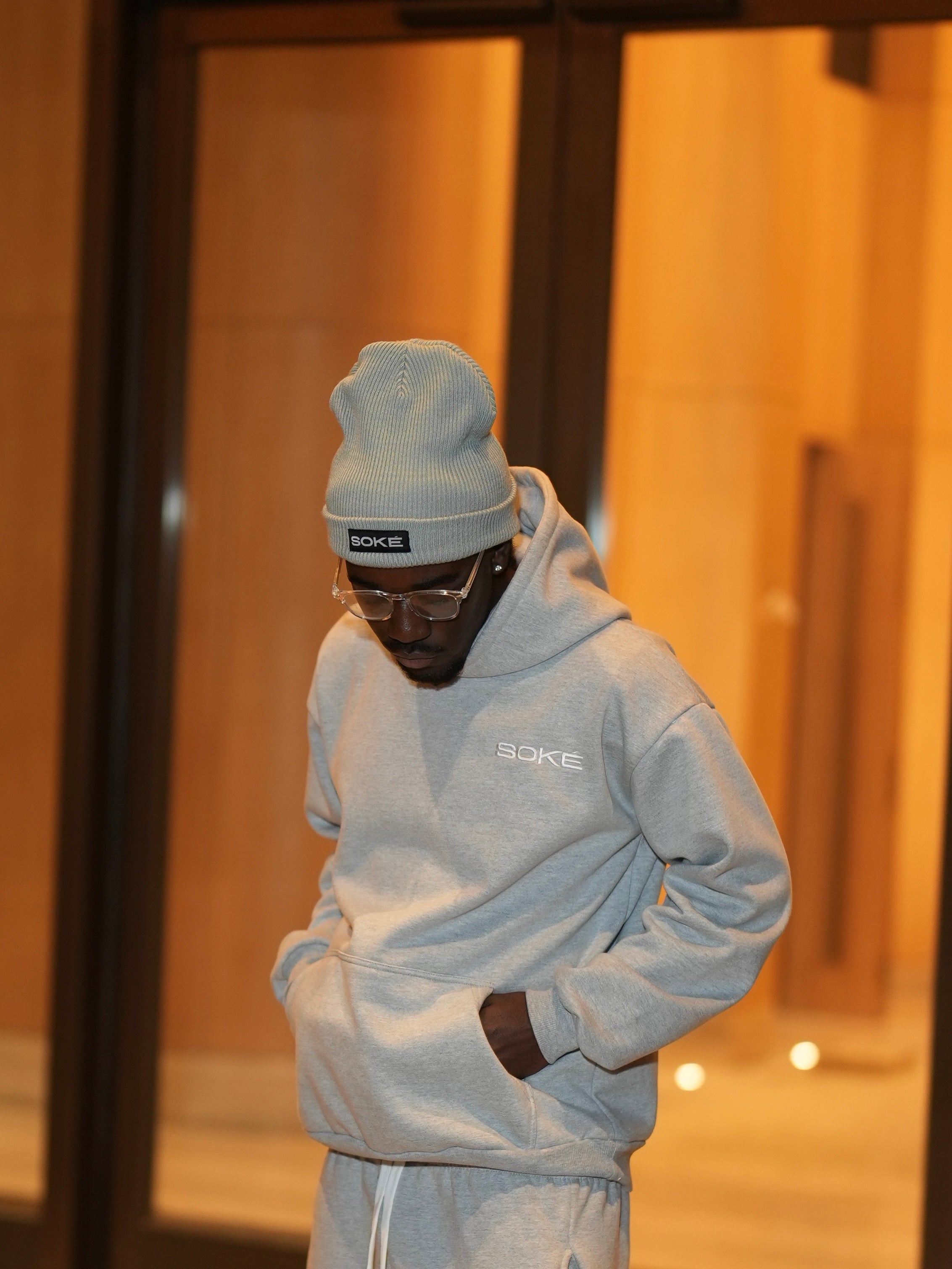 SOKÉ WINTER BEANIE - LIGHT GREY