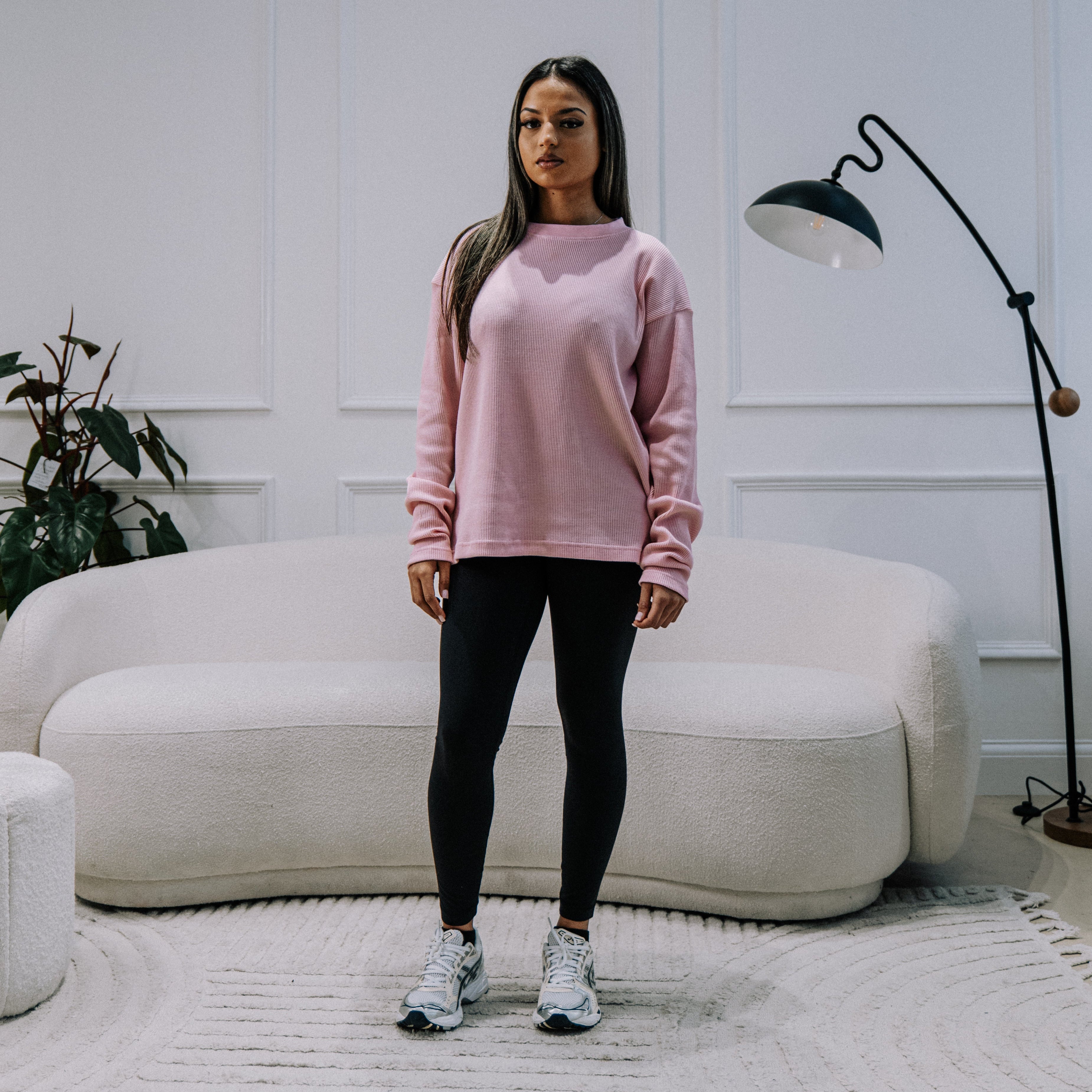 Waffle Knit Long Sleeve — Pink