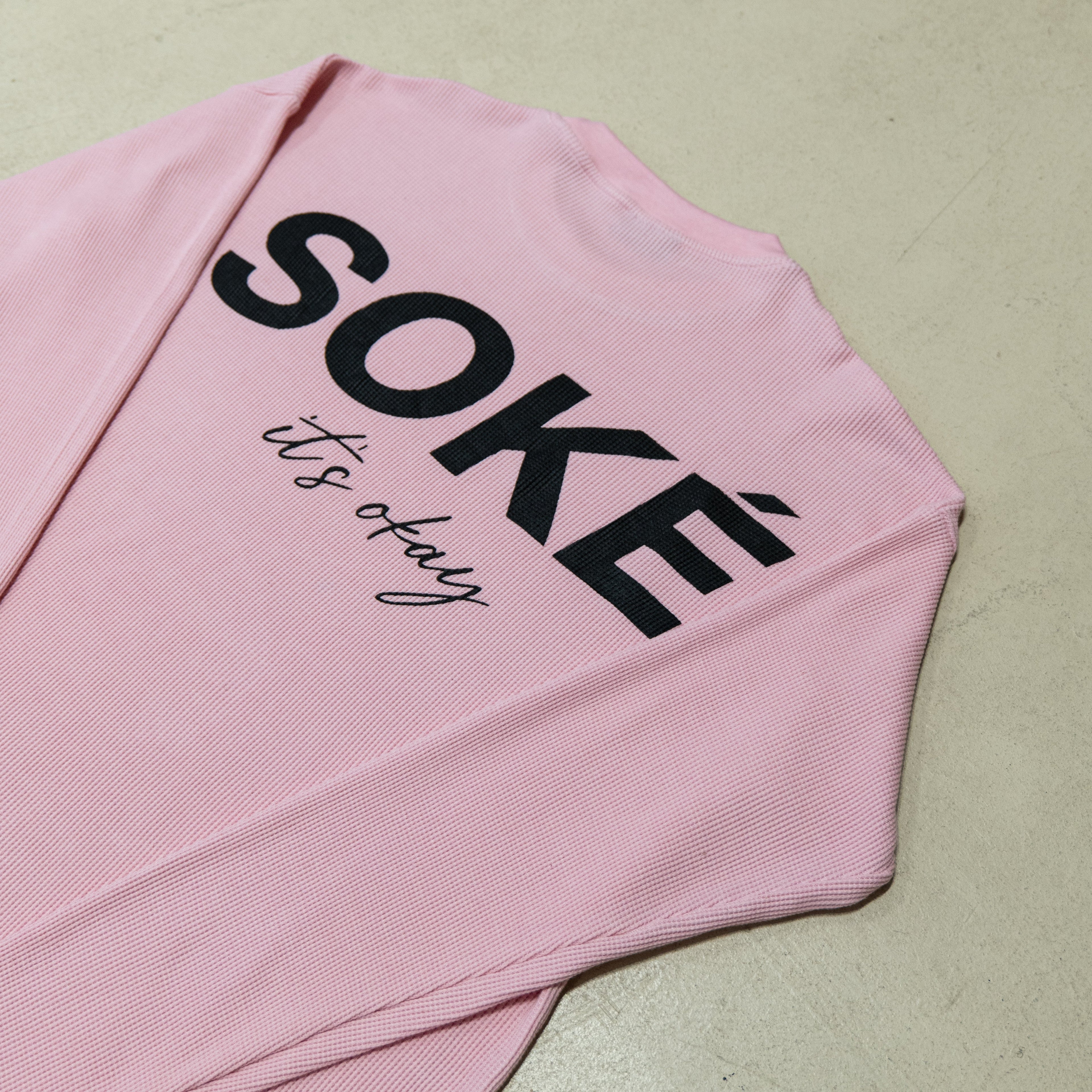 Waffle Knit Long Sleeve — Pink