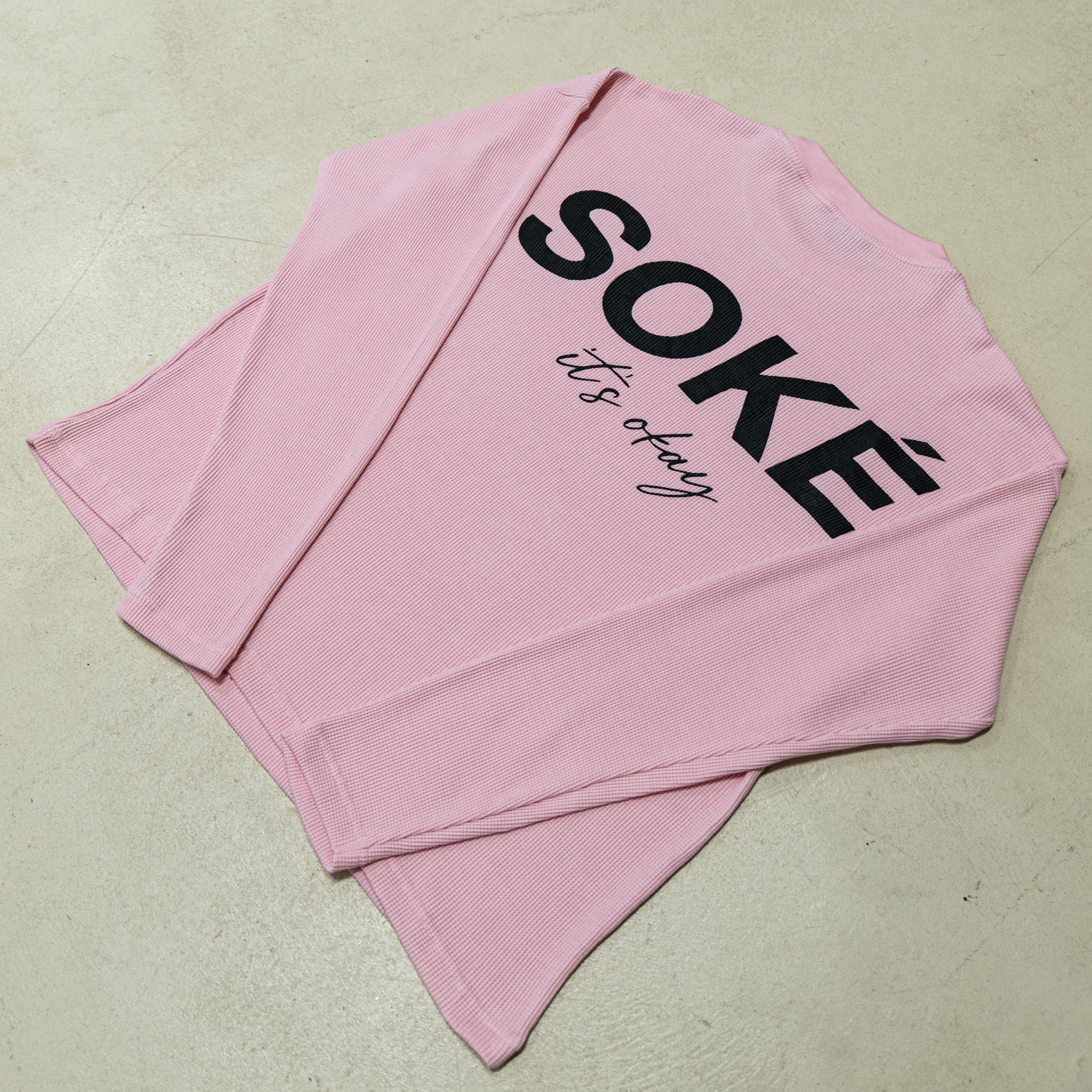 Waffle Knit Long Sleeve — Pink