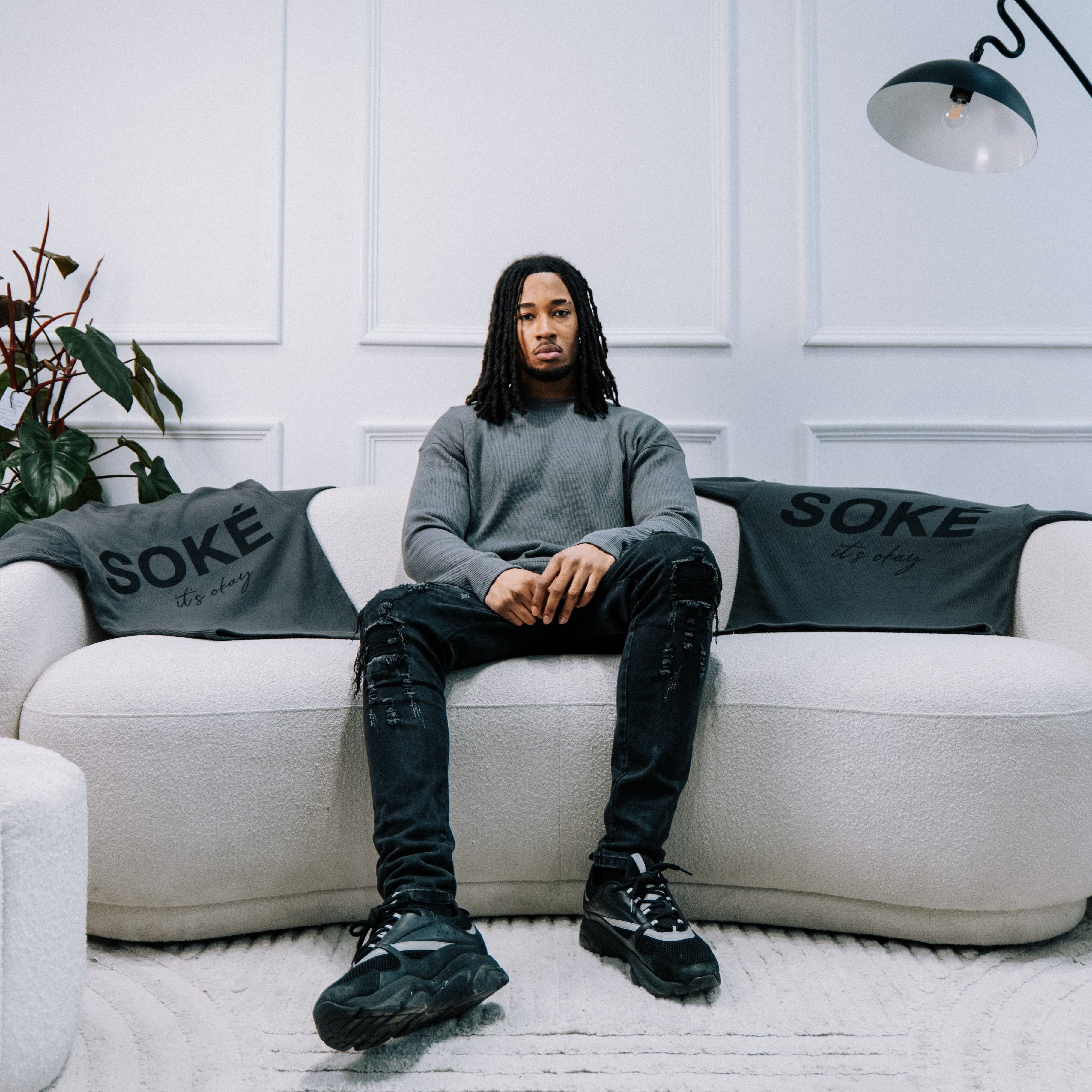 Waffle Knit Long Sleeve — Grey