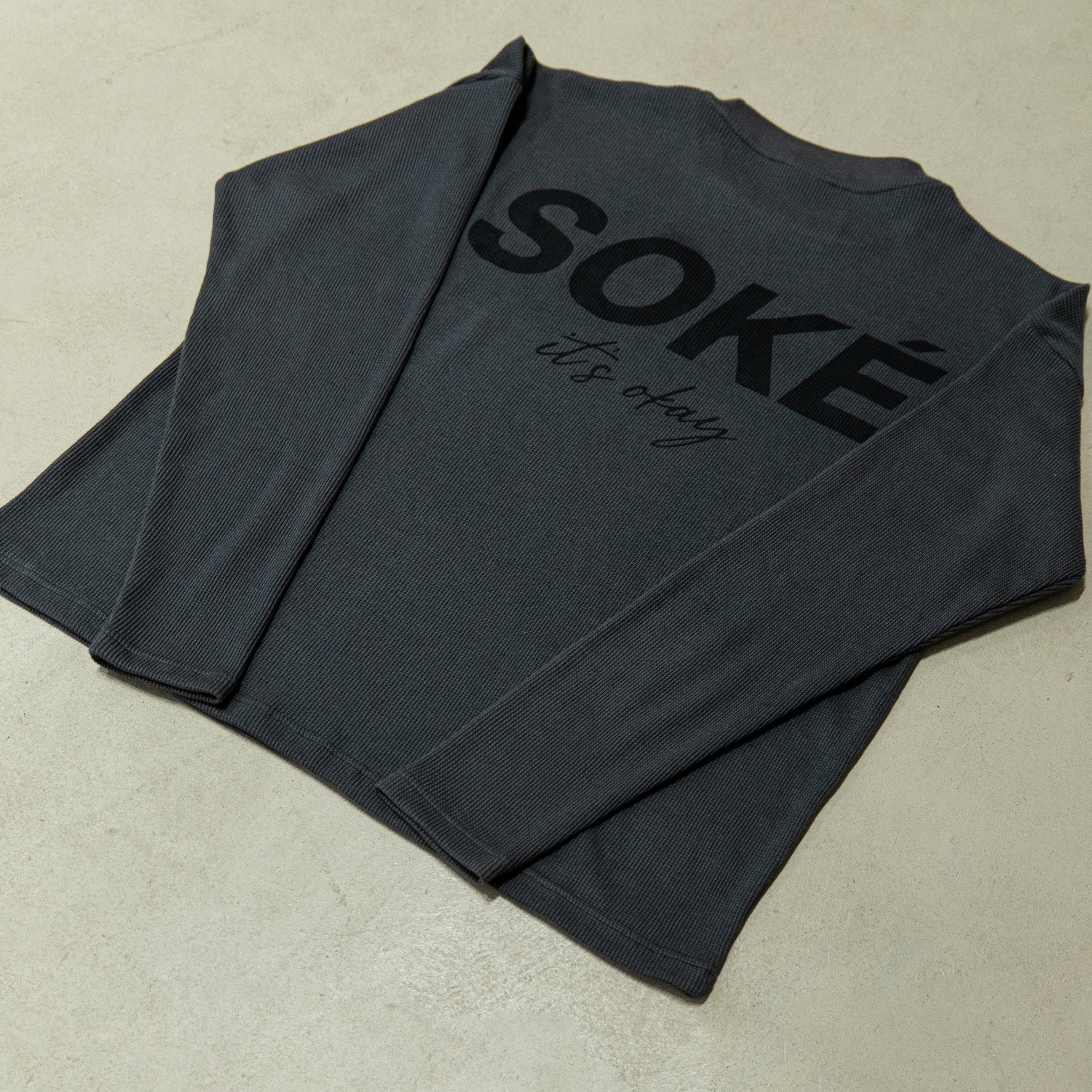 Waffle Knit Long Sleeve — Grey